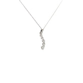 14k White Gold .52ct G SI1 Round Diamond Journey Necklace
